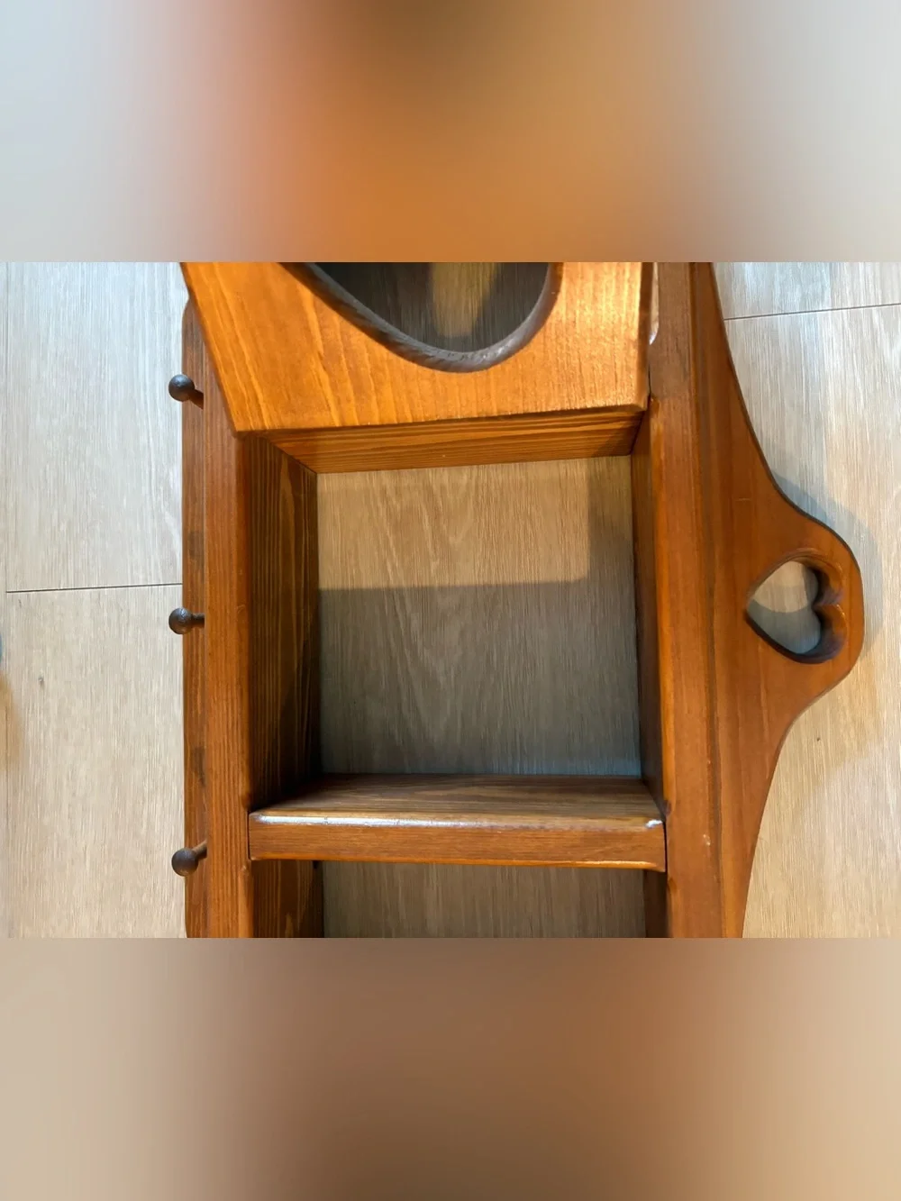 Cottagecore Wooden Heart Wall Shelf - Brown